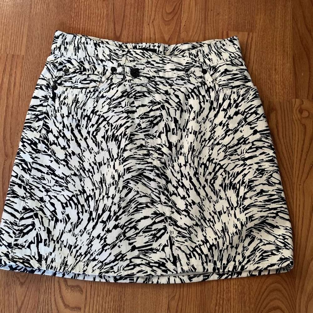 Seven For All Mankind black and white denim skirt.
